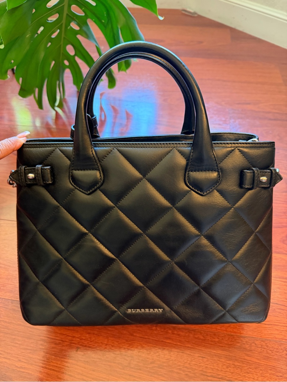 Burberry Black Quilted Leather Top-Handle Satchel